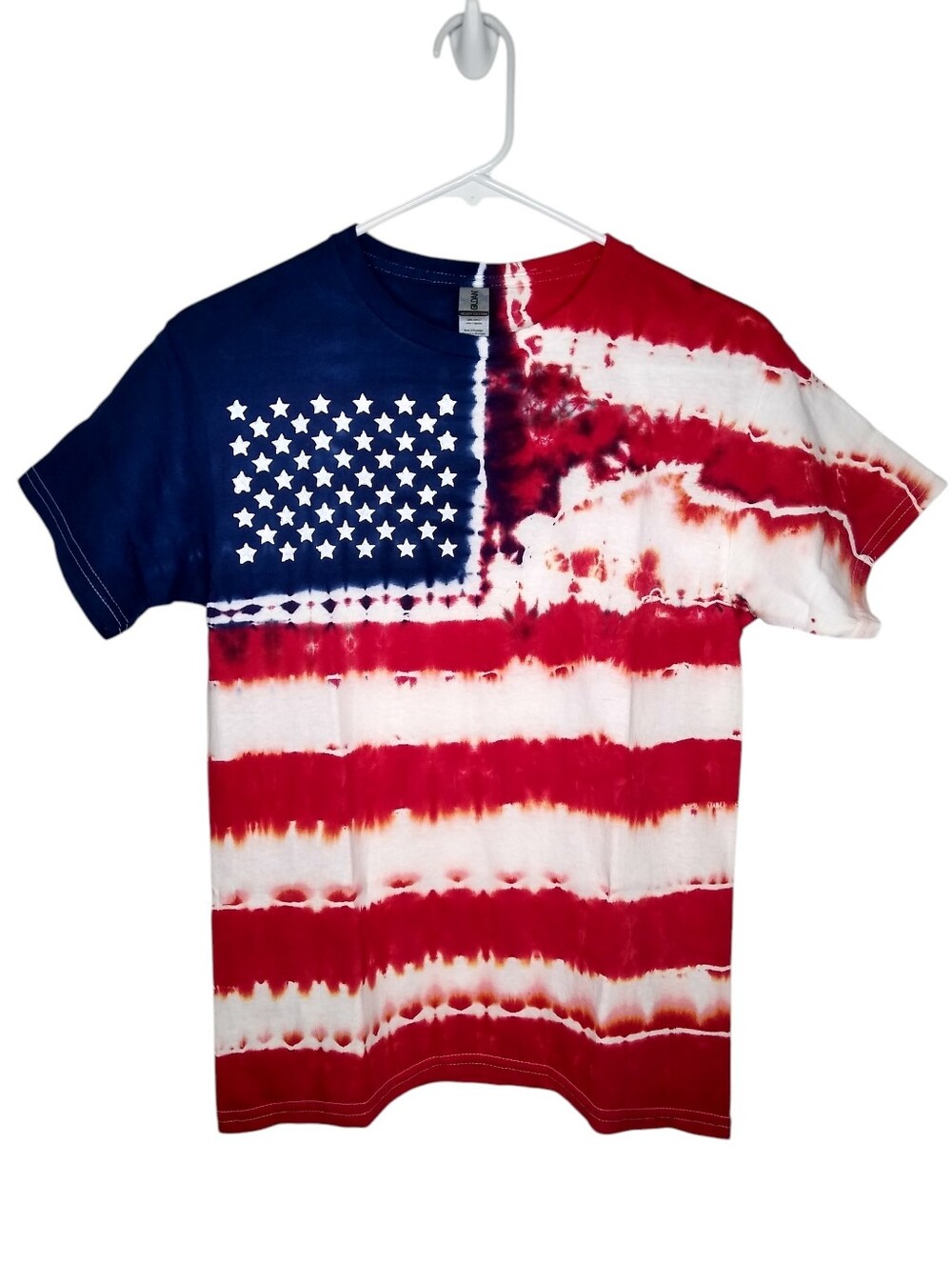 Gildan Red, White & Blue Tie-Dye Tee